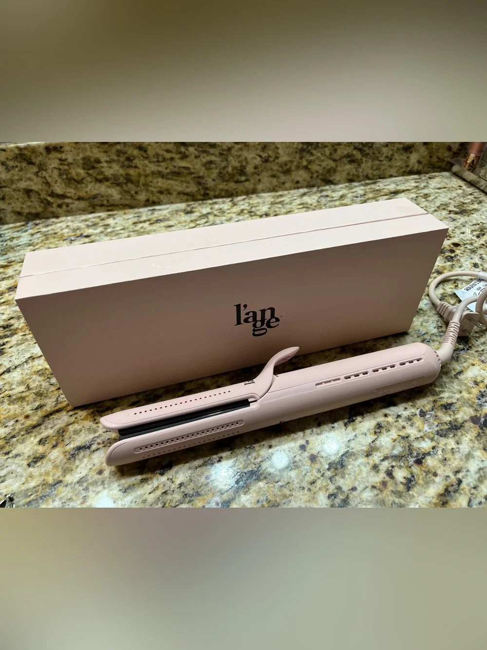 l'ange Le Duo Pink Ceramic Flat/Curling Wand w/Original Box and Instructions